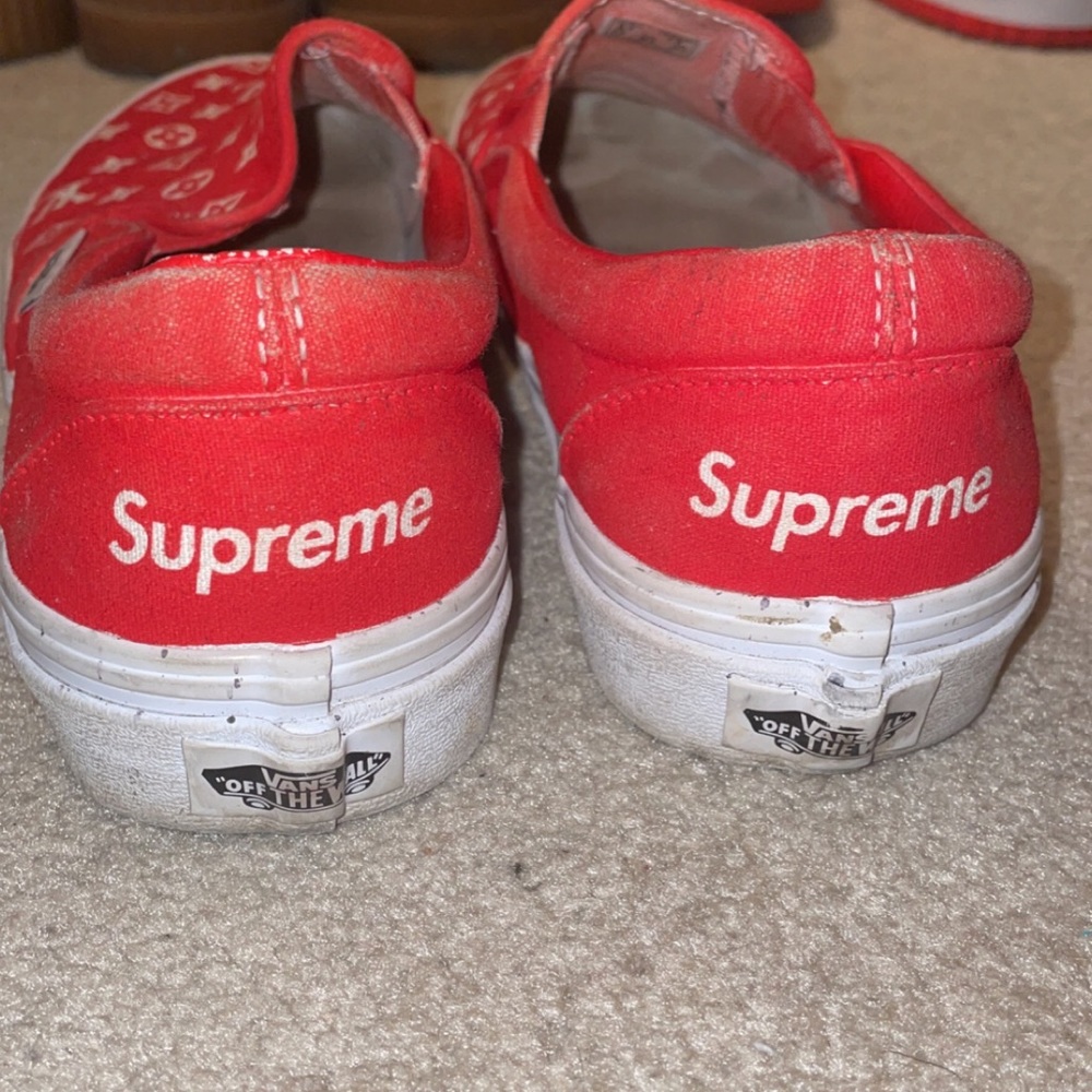 Supreme X Vans collab with Luis Vuitton print